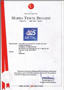 AGS Metal Marka Tescil Belgesi